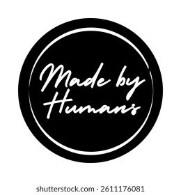 Made by Humans. Handcrafted Text Logo in Brush Script