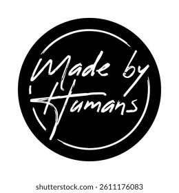 Made by Humans. Handcrafted Text Logo in Brush Script