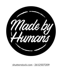 Made by Humans. Handcrafted Text Logo in Brush Script