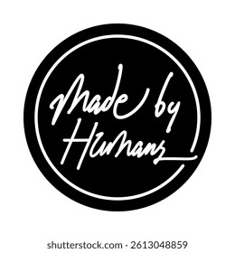 Made by Humans. Handcrafted Text Logo in Brush Script