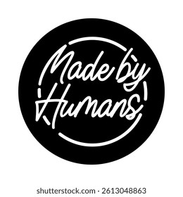 Made by Humans. Handcrafted Text Logo in Brush Script