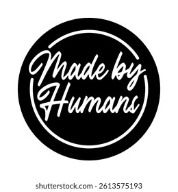 Made by Humans. Handcrafted Text Logo in Brush Script