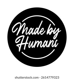 Made by Humans. Handcrafted Text Logo in Brush Script