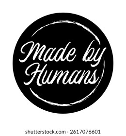 Made by Humans. Handcrafted Text Logo in Brush Script