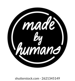 Made by Humans. Handcrafted Text Logo in Brush Script