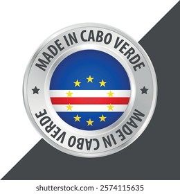 Made in Cabo Verde cape verde badge logo flag sticker 3d vector illustration isolated on white