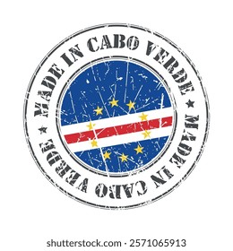 Made in Cabo Verde cape verde stamp scratched flag badge logo vector illustration