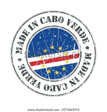 Made in Cabo Verde cape verde stamp scratched flag badge logo vector illustration