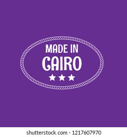made in CAIRO emblem, label, badge. vintage stamp.package label. vector illustration