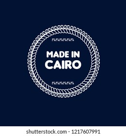made in CAIRO emblem, label, badge. vintage stamp.package label. vector illustration
