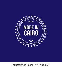 made in CAIRO emblem, label, badge. vintage stamp.package label. vector illustration