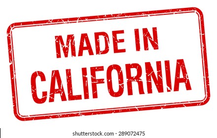 made in California red square isolated stamp