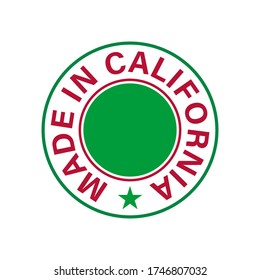 Made in California round vector icon