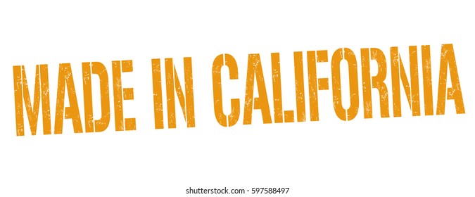 Made in California sign or stamp on white background, vector illustration