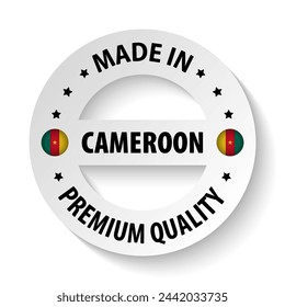 Hecho en Camerún gráfico y etiqueta. Elemento de impacto para el uso que quieres hacer de él.