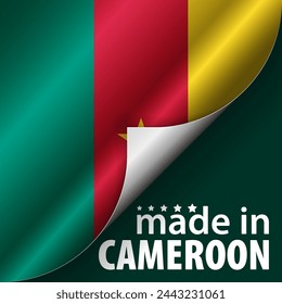 Hergestellt in Kamerun Grafik und Label. Element der Wirkung für die Nutzung, die Sie daraus machen wollen.