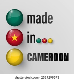 Made in Cameroon graphic and label. Element of impact for the use you want to make of it.