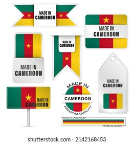 Made in Cameroon graphics and labels set. Some elements of impact for the use you want to make of it.