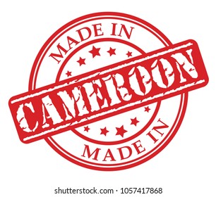 Made in Cameroon red rubber stamp illustration vector on white background
