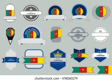 Made in Cameroon Seal, Cameroon Flag (Vector Art)