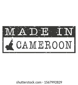 Made In Cameroon. Stamp Rectangle Map. Logo Icon Symbol. Design Certificated.