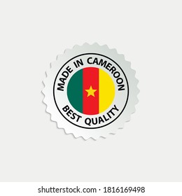 hergestellt in Kamerun Vektorstempel. Abzeichen mit kamerunischer Flagge