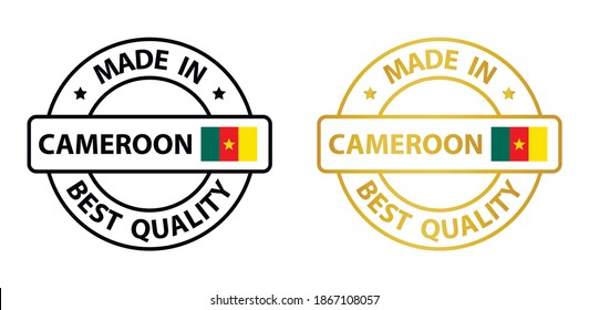 made in Cameroon vector stamp. badge with Cameroon  flag