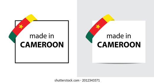 made in Cameroon vector stamp. badge with Cameroon  flag