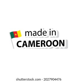 made in Cameroon vector stamp. badge with Cameroon  flag