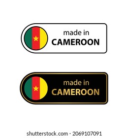 made in Cameroon vector stamp. badge with Cameroon  flag