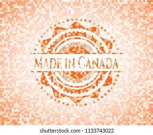 Made in Canada abstract orange mosaic emblem