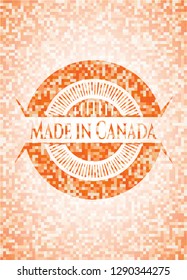 Made in Canada abstract orange mosaic emblem
