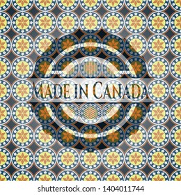 Made in Canada arabesque badge. arabic decoration.