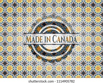 Made in Canada arabesque style badge. arabic decoration.