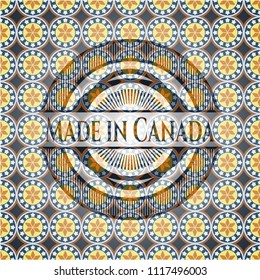 Made in Canada arabesque style badge. arabic decoration.