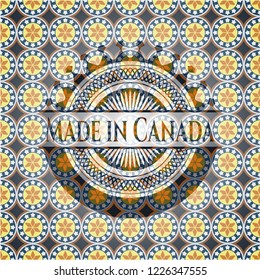 Made in Canada arabesque style emblem. arabic decoration.