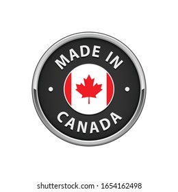 Made in Canada badge with Canadian flag