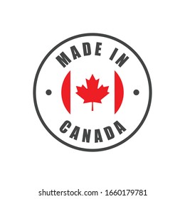 Made in Canada badge with Canadian flag