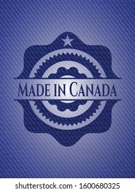 Made in Canada badge with denim texture. Vector Illustration. Detailed.