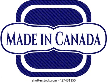 Made in Canada badge with jean texture