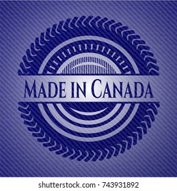 Made in Canada badge with jean texture