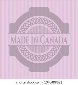 Made in Canada badge with pink background