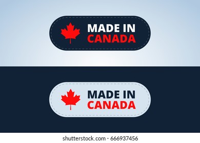 Made in Canada badge, stamp for Canada products. Vector illustration.