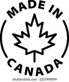 Made Canada Black Outline Badge Icon Stock Vector (Royalty Free ...