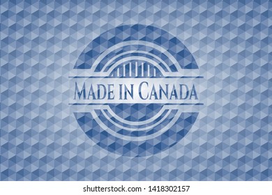 Made in Canada blue hexagon badge. Vector Illustration. Detailed.