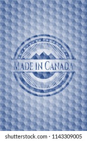 Made in Canada blue hexagon emblem.
