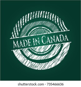 Made in Canada chalkboard emblem on black board