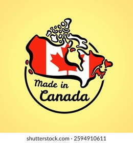 Made in Canada - circular symbol with map and flag