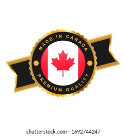Made in Canada Emblem Badge Label Illustration tmplate design. Vector Eps 10