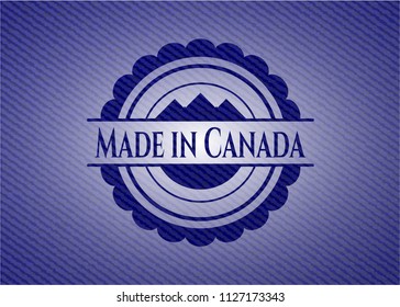 Made in Canada emblem with denim high quality background